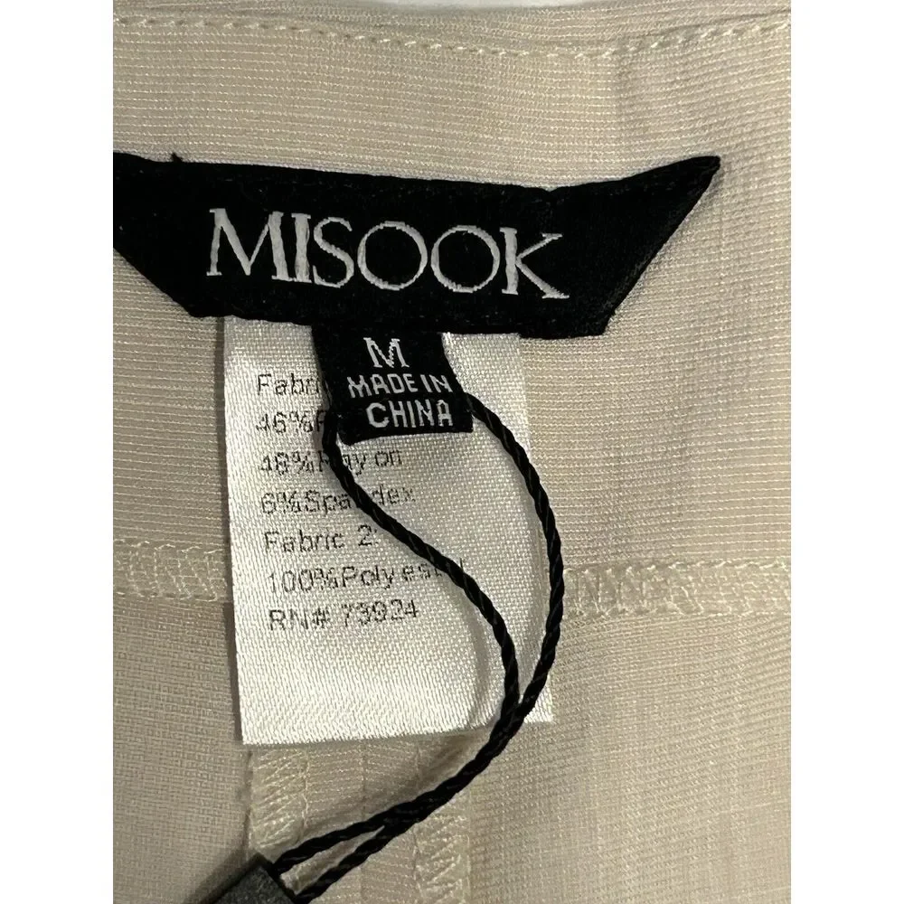 NWT Misook Bermuda Womens Medium Knee Length Wide Leg Tan Shorts Stretch - Picture 4 of 10